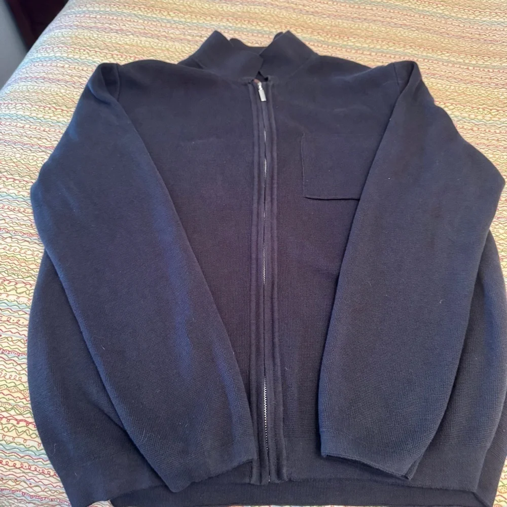Common People Men's grey Zip Up Cardigan Size Large 100% Cotton w/ pocket